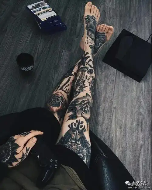 纹身素材第556期——old school花腿拼接