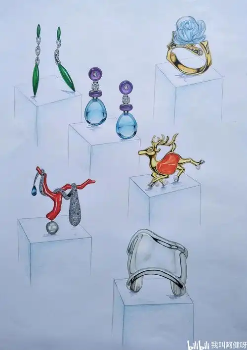 手绘珠宝设计稿