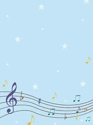 蓝色小清新卡通五线谱音乐背景