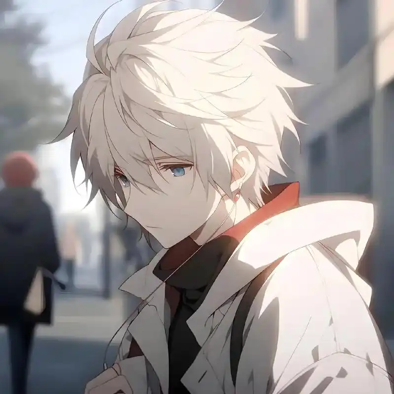 白毛控——动漫男头.#头像控 #好图分享 - 抖音