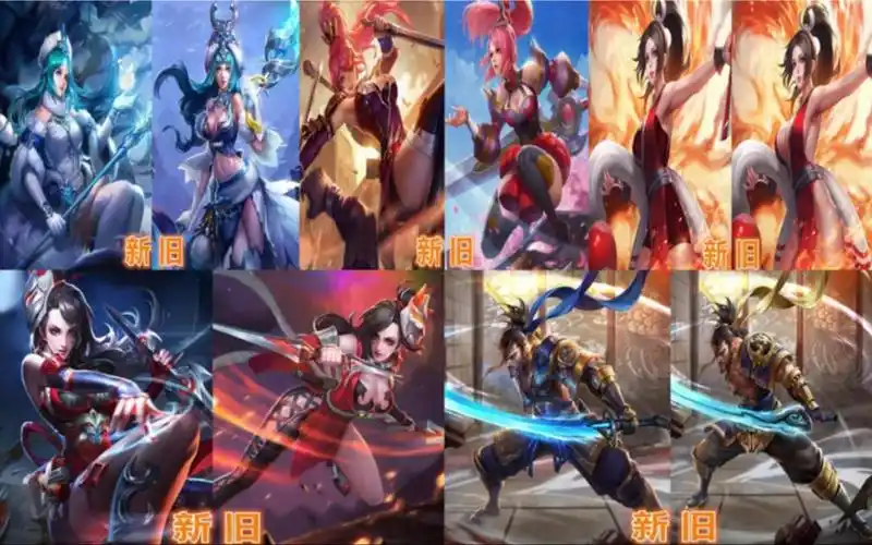 王者荣耀5位老英雄新旧海报对比天美原来尺度这么大