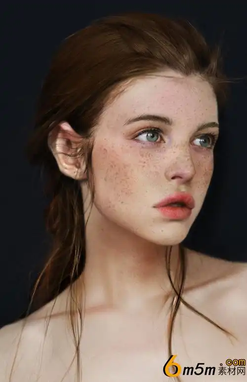 欧美拥有精致脸颊的雀斑女孩高清写实原画资源