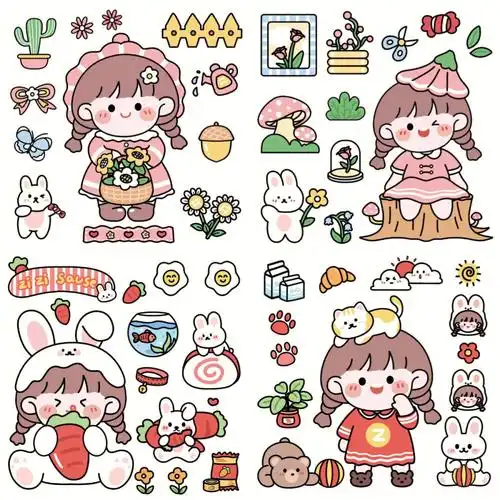 芝芝酱壁纸可爱芝芝酱电子手帐素材