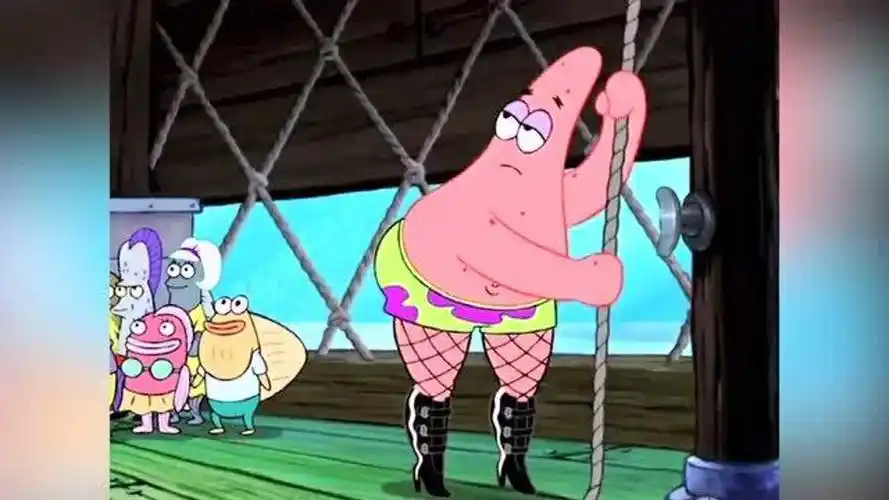 穿渔网袜的派大星你见过吗这个腿爱了派总从来没让我失望过