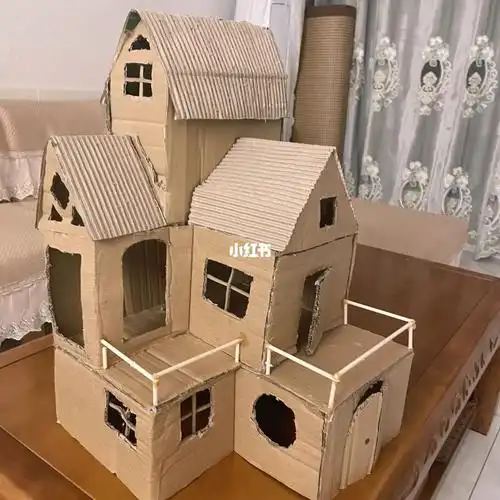 老师要求做房子 一不小心做了个别墅93_手工制作_幼儿园_幼儿园手工