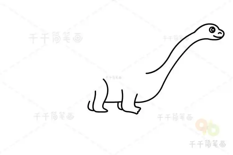 马门溪龙简笔画_恐龙简笔画