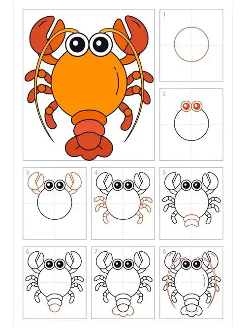 简笔画29期龙虾02