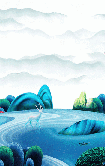 唯美插画动态海报gif动图背景