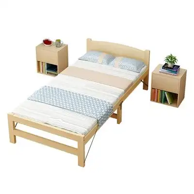 折叠简易单人床实木木板床1米90公分宽午睡床便携式折叠床