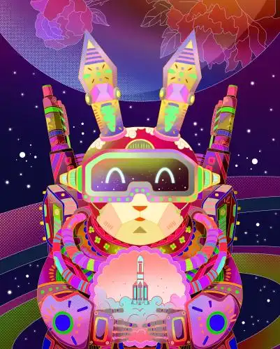 赛博朋克星际兔子宇航员-火箭