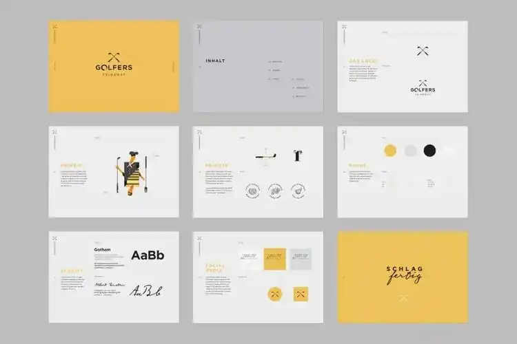 平面设计作品集的整排容版模板