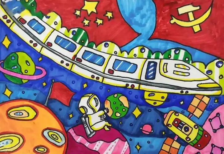 百年华诞|书林二小西苑校区"童心向党"优秀绘画作品展第一期_美术组