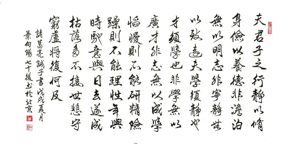 叶向阳日记:艺田笔耕:录《诸葛亮诫子书》书