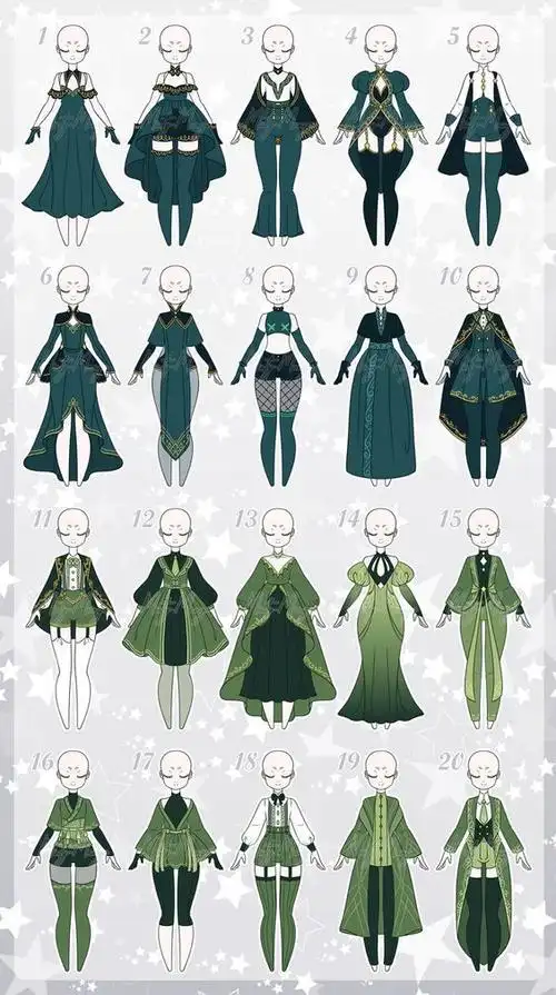 二次元服装设计参考#绘画参考##服饰参考