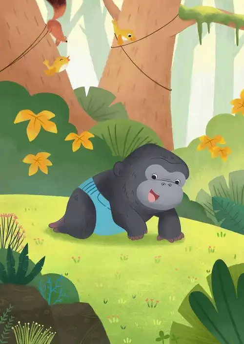 大猩猩|插画|儿童插画|徐疼疼疼疼疼_临摹作品-站酷zcool