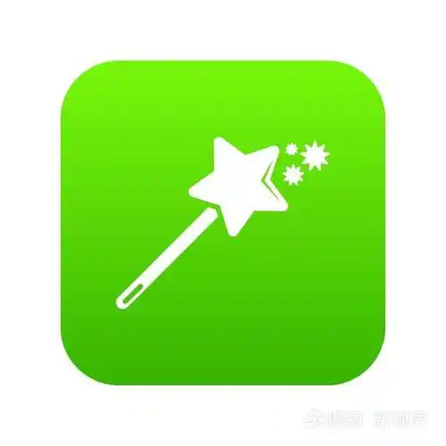 魔术棒图标绿色矢量
