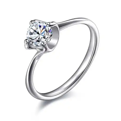 可比钻石戒指款式二十二--铂金扭臂镶钻图片_3