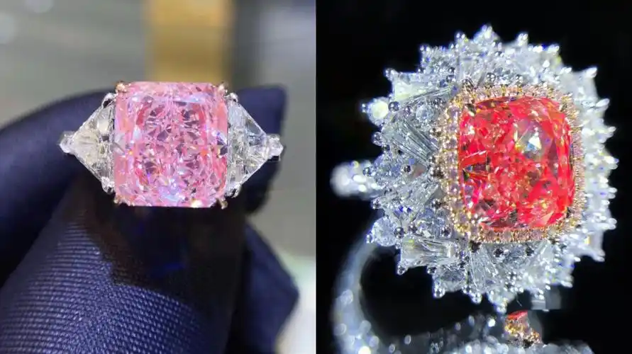 彩钻戒指 平时生活中,我们见到的钻石大多都是透明的,很多彩钻都不