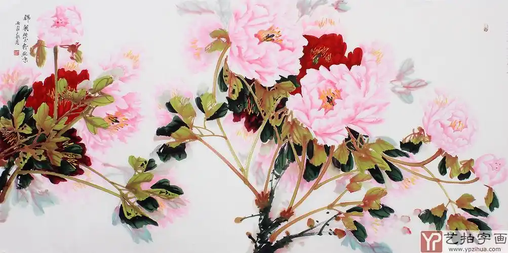 杨丽凤四尺横幅精品写意国画《锦》-牡丹画-艺拍字画网