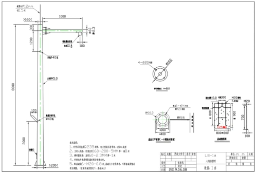 立杆有一个地笼,地笼的作用就是埋入地下和水泥混泥土一起,然后和立杆