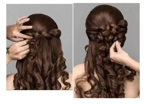 新娘披肩发编发教程图解