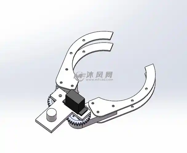 机械爪夹取圆柱形物块