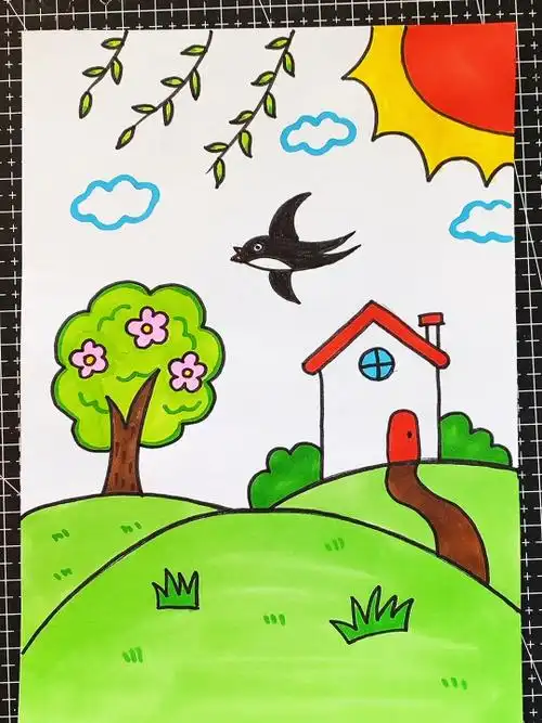 春天怎么画简笔画