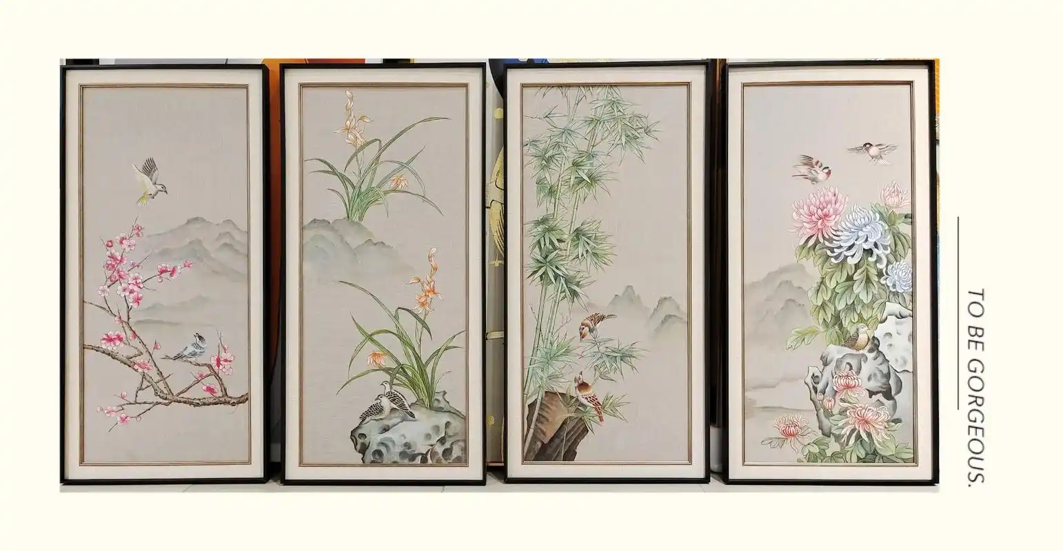 新作写实油画《梅兰竹菊》和纯手绘新抽象画,可以单个或任意组合 - 抖