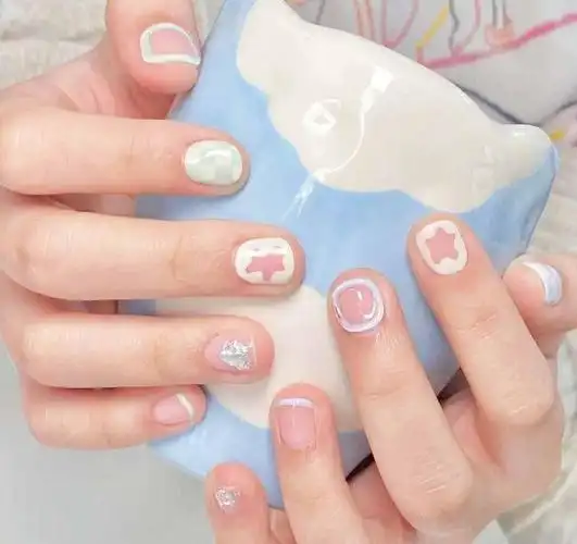 小可爱软萌短指甲美甲