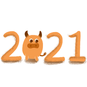 2021牛年数字字体纯手绘创意设计