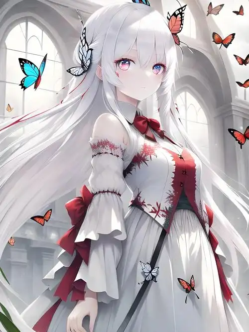 美少女#蝴蝶-动漫美少女ai-触站