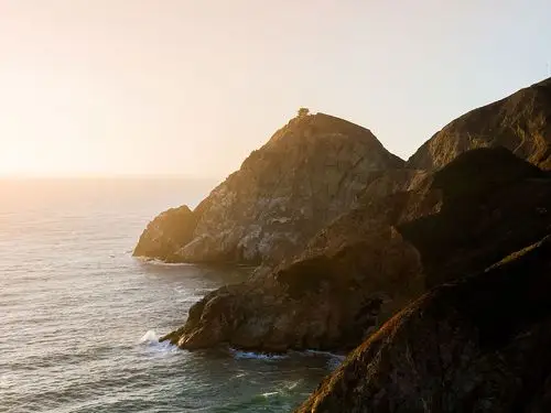 山,峭壁,礁石,阳光,海,安静,自然,海浪,风景山壁纸图片