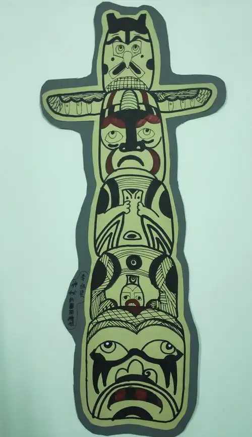 枣庄市少儿美术中心西方班《神秘图腾柱》作业