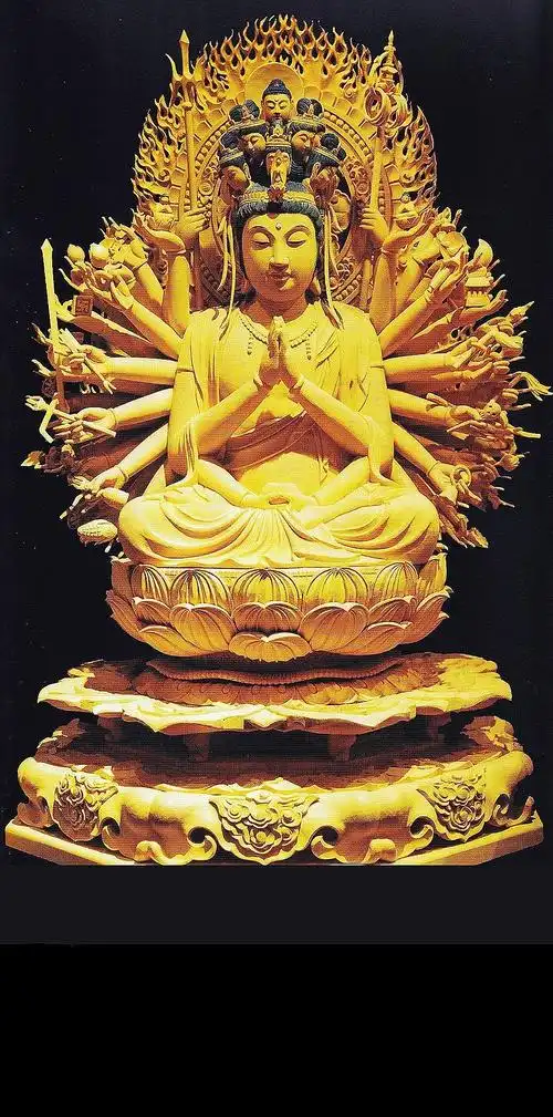 求黑色背景千手观音高清图