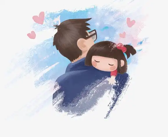 手绘装饰插图父亲节爸爸抱着女儿