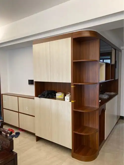 张家界中达装饰公司设计效果图推荐--入户玄关转角柜