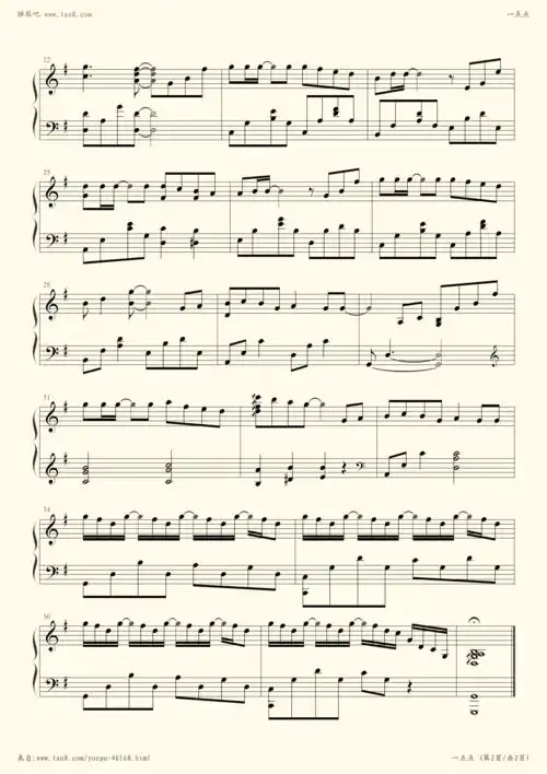 钢琴谱 - 一点点(周杰伦)