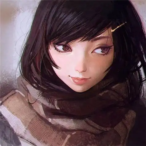 高清好看的彩色素描女生头像唯美