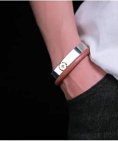 斯特克伦堡 一生之环手工goros高桥吾郎皮手环日本枥木鞍革皮环男女