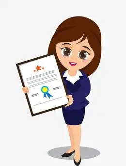 卡通扁平化职业女性颁发荣誉证书