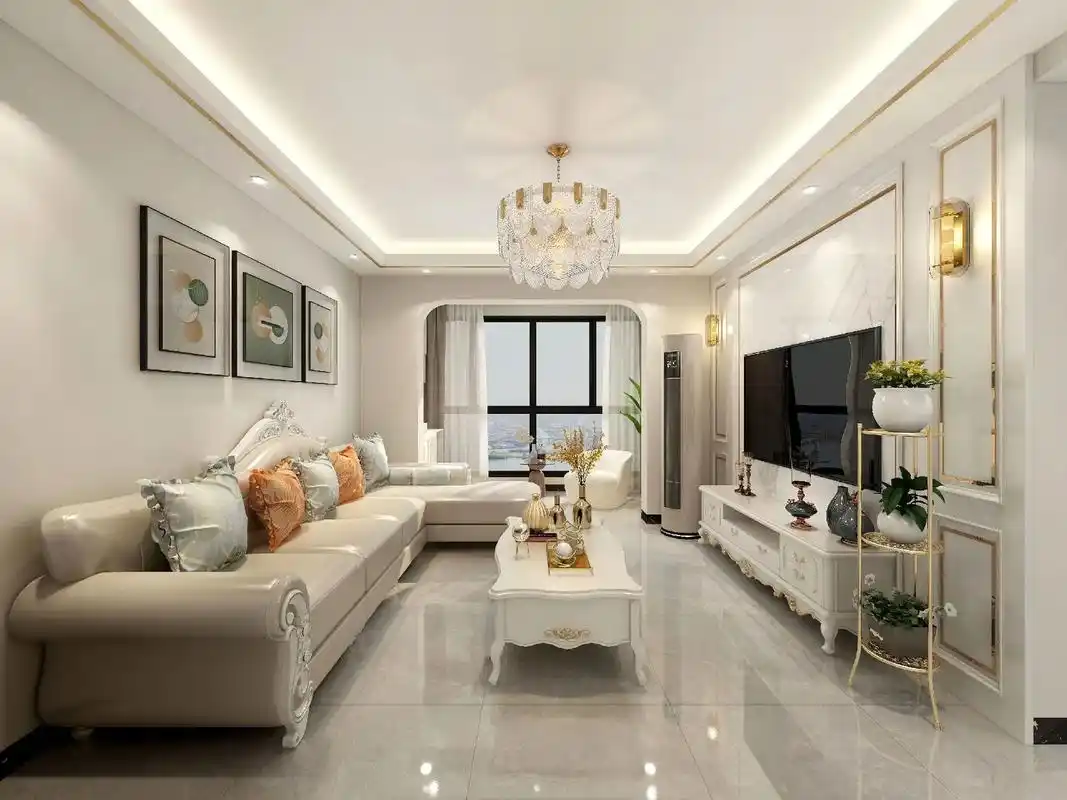 108㎡户型三房,简欧风格家装设计.硬装预算9-10万,现代 - 抖音