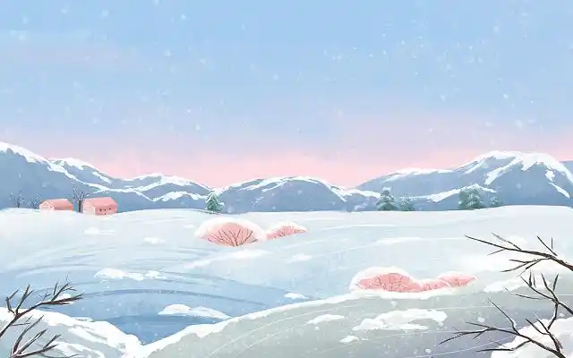 雪地场景 小雪大雪场景 冬天 psd文件小雪大雪插画