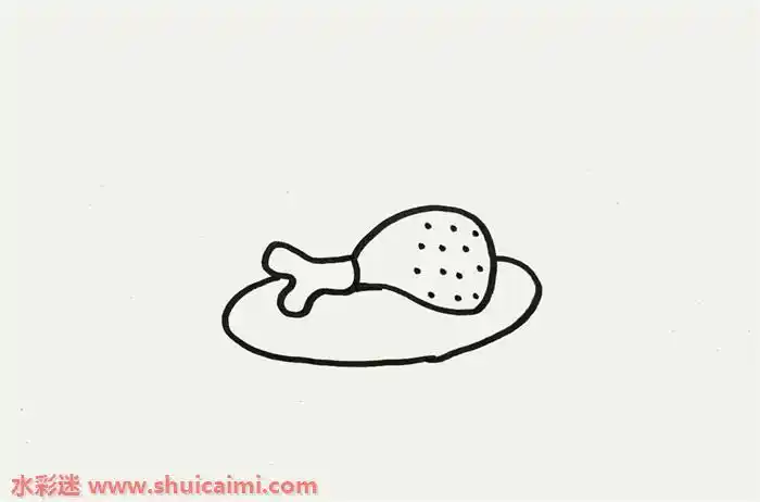 简笔画鸡肉卡通一盘鸡可爱手绘菜品鸡腿简笔画幼儿简笔画鸡的画法怎么