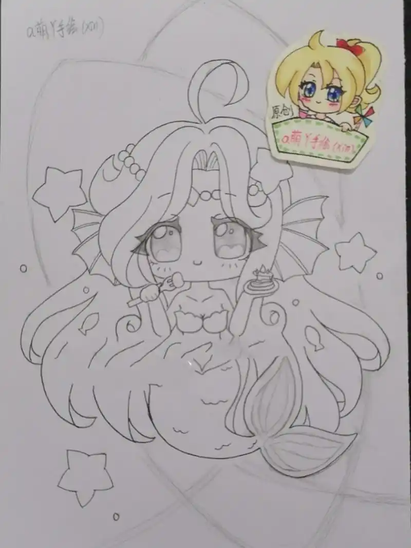 双鱼十二星座原创简笔画手绘画画的日常教程	"原创(十二星座～双鱼座)