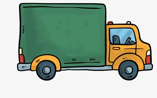 卡通手绘水彩货车