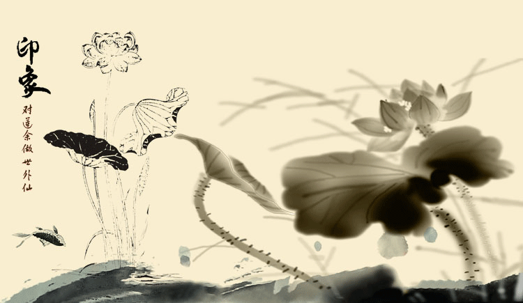 厂家直销诚邀加盟 大型壁画 壁纸墙纸 沙发 电视背景墙 水墨荷花