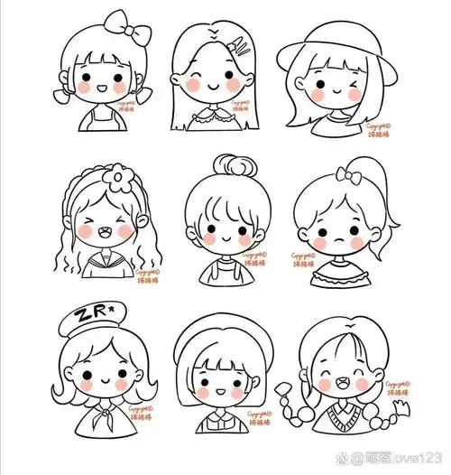 可爱小女孩简笔画.