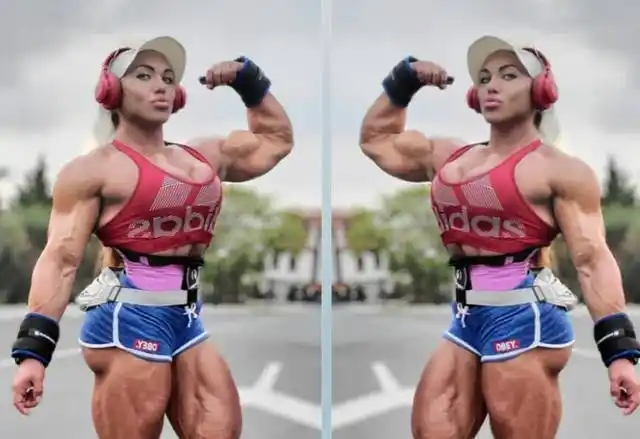 俄罗斯强壮肌肉女,身高170厘米,大腿堪比奥赛肌肉男