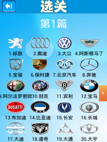 * 小游戏:车牌猜猜看 , 让你熟悉车标