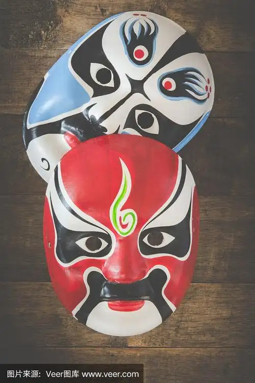 中国面具,复古风格的中国戏曲面具